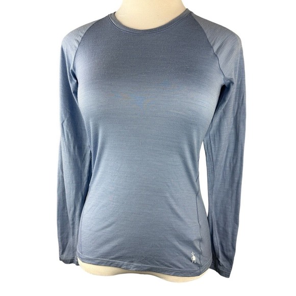 Smartwool Blue Raglan Long Sleeve Tee Fitted - Picture 15 of 15